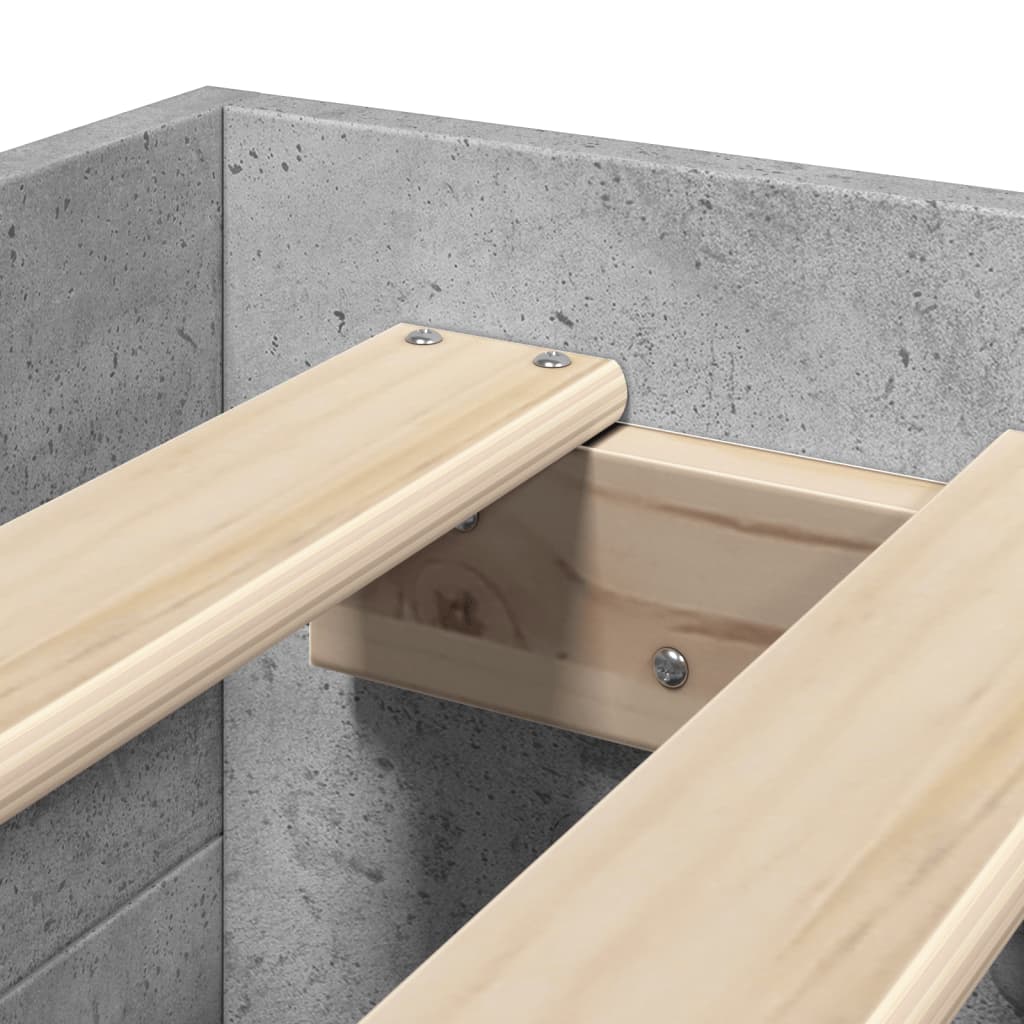 sengeramme 90x190 cm konstrueret træ betongrå