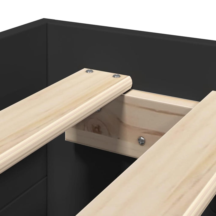 sengeramme 75x190 cm konstrueret træ sort