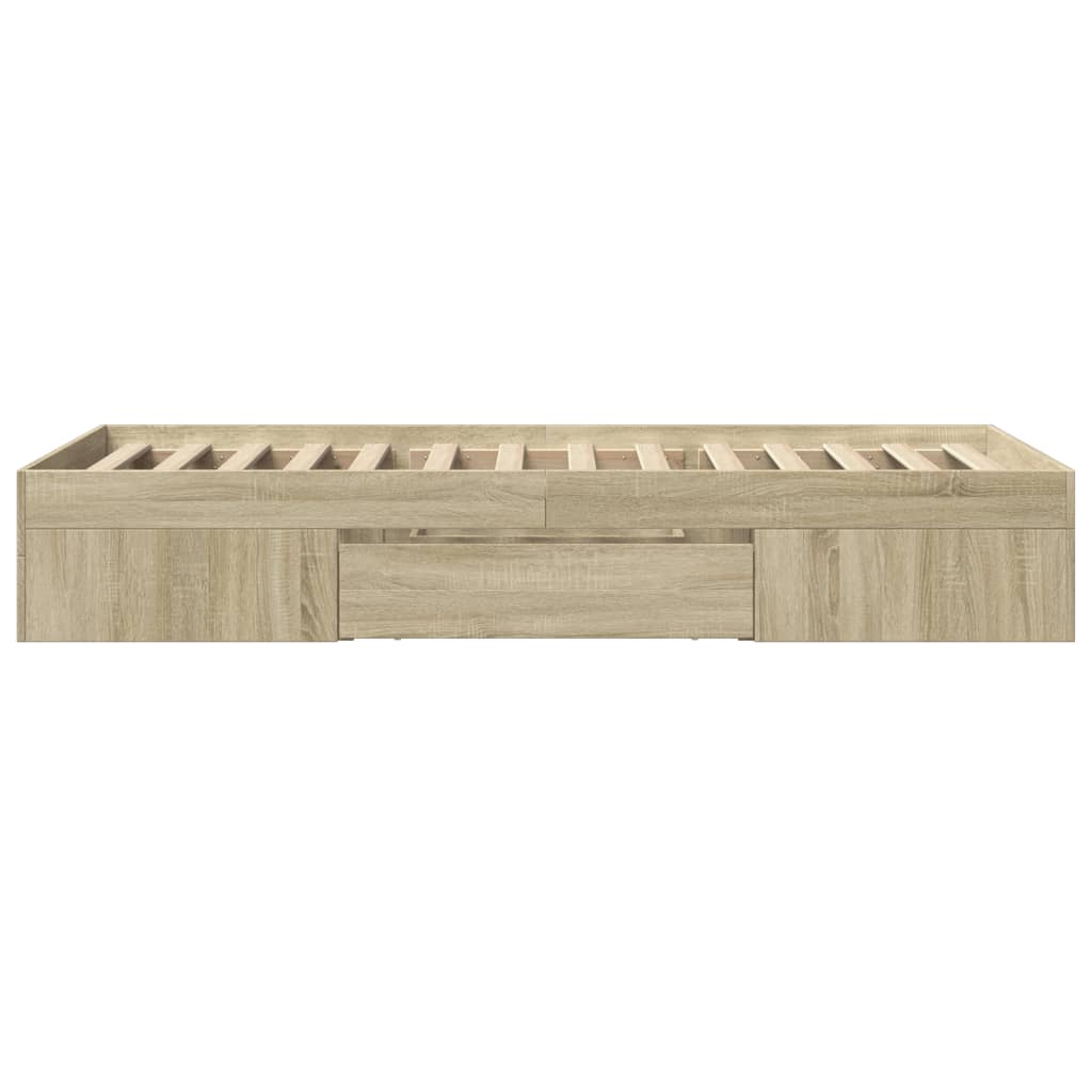 sengeramme 75x190 cm uden madras konstrueret træ sonoma-eg