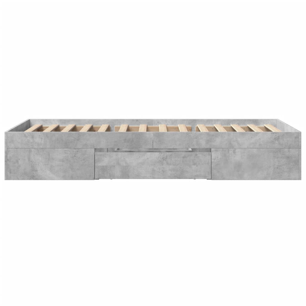 sengeramme 75x190 cm konstrueret træ betongrå
