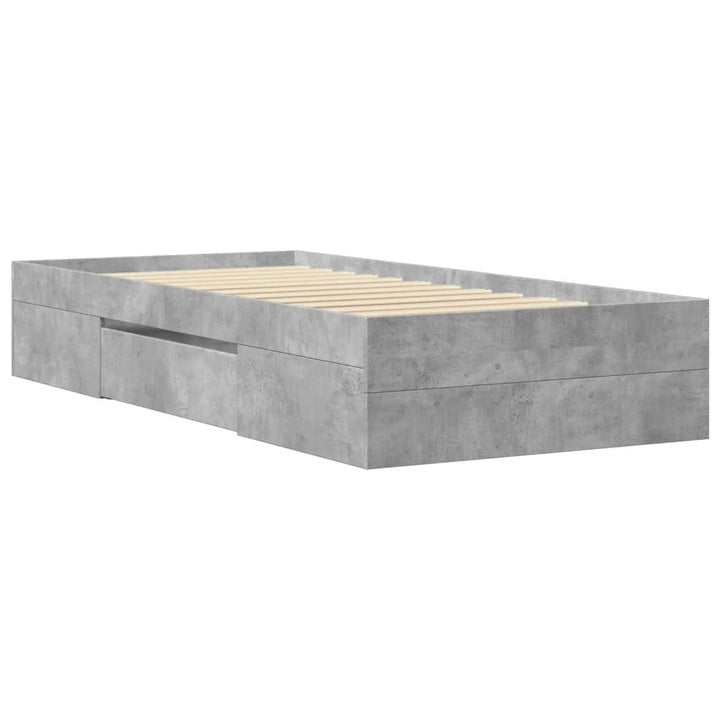 sengeramme 75x190 cm konstrueret træ betongrå