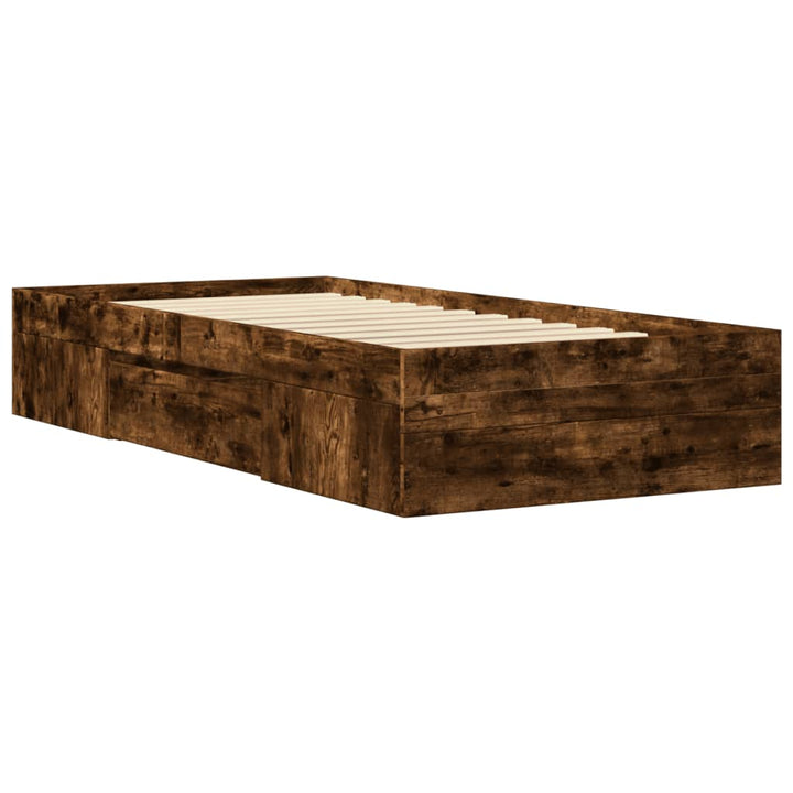 sengeramme 75x190 cm uden madras konstrueret træ røget eg