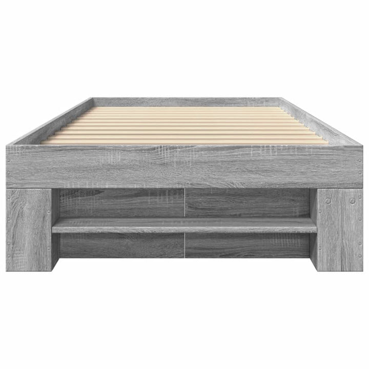 sengeramme 75x190 cm konstrueret træ grå sonoma-eg
