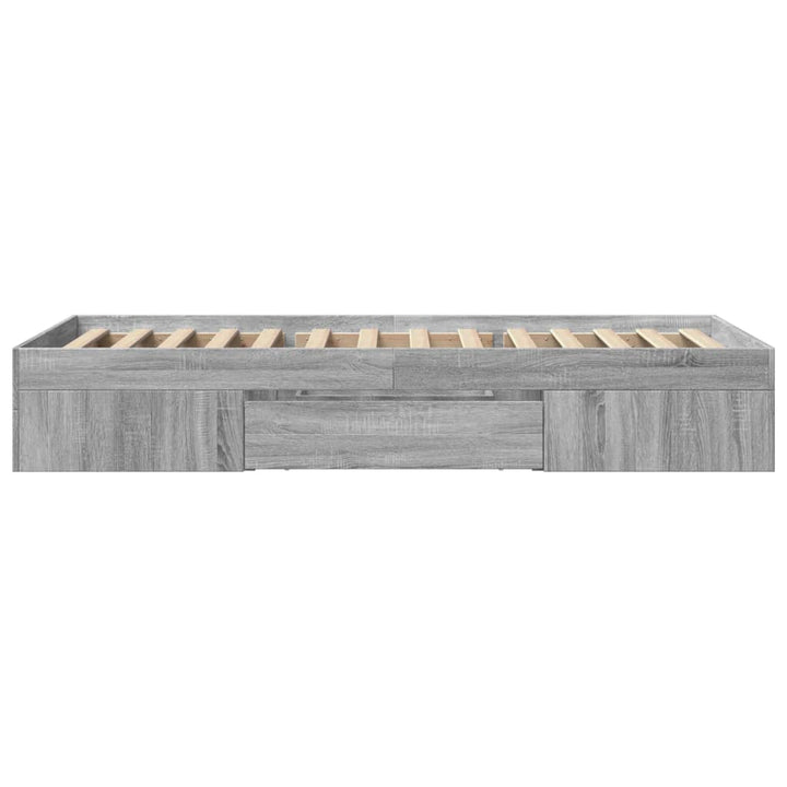 sengeramme 75x190 cm konstrueret træ grå sonoma-eg