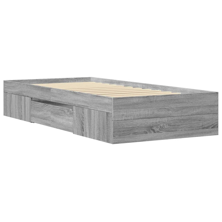 sengeramme 75x190 cm konstrueret træ grå sonoma-eg