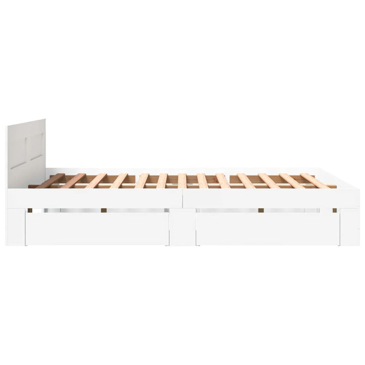 Sengeramme med hovedgærde uden madras Hvid 160x200 cm