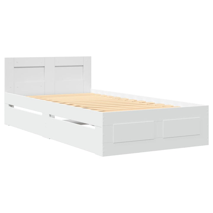 Sengeramme med hovedgærde uden madras Hvid 100x200 cm