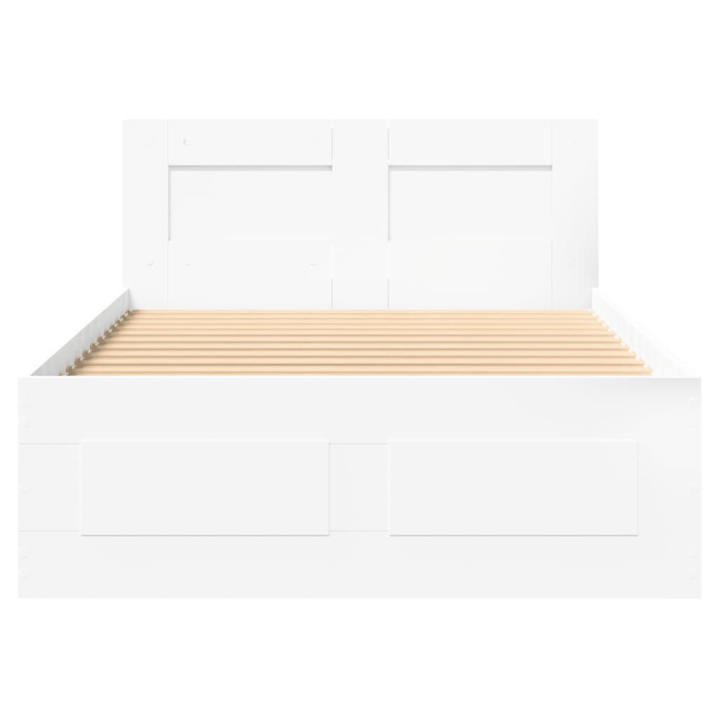Sengeramme med hovedgærde uden madras Hvid 100x200 cm