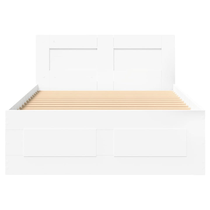 Sengeramme med hovedgærde uden madras Hvid 100x200 cm