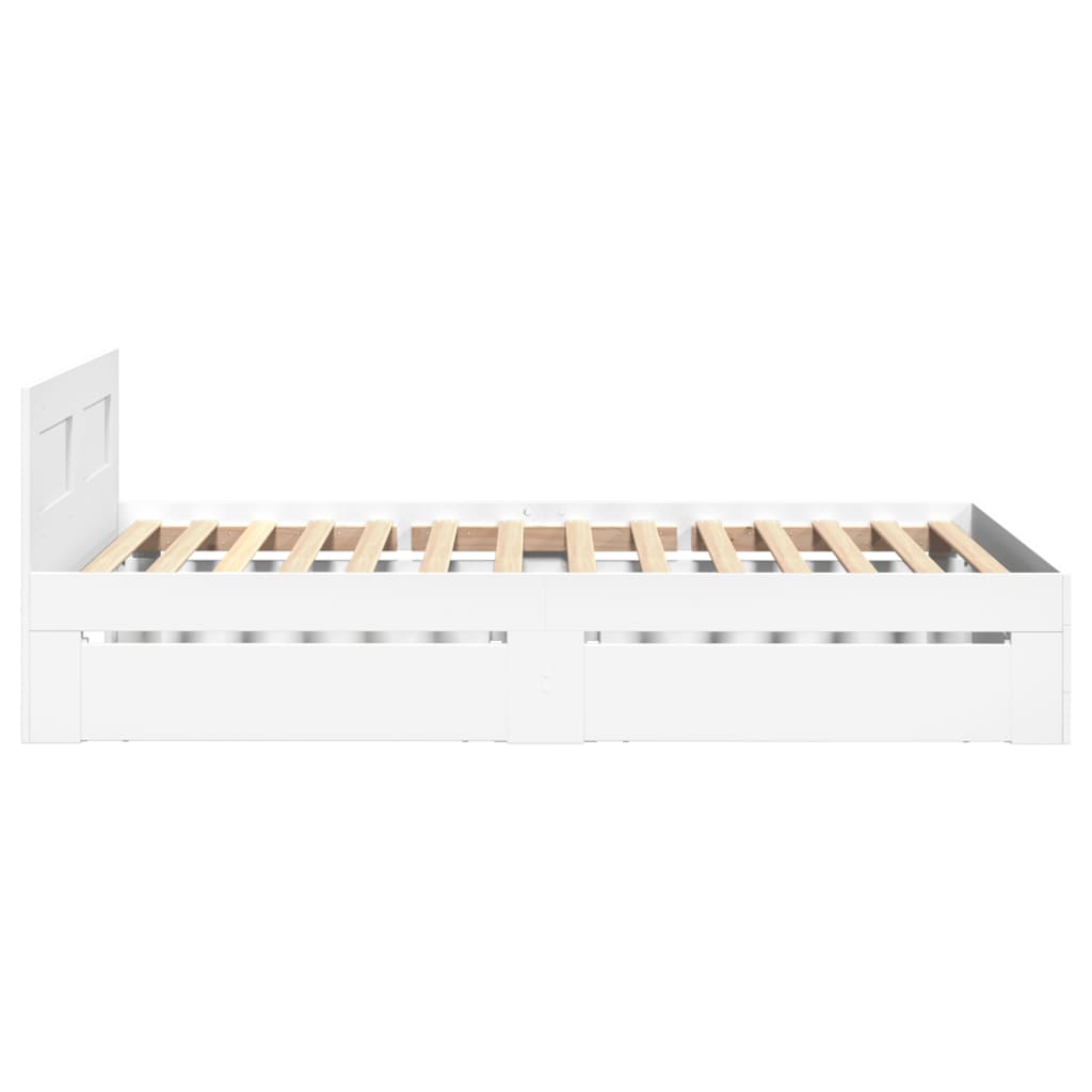 Sengeramme med hovedgærde uden madras Hvid 100x200 cm
