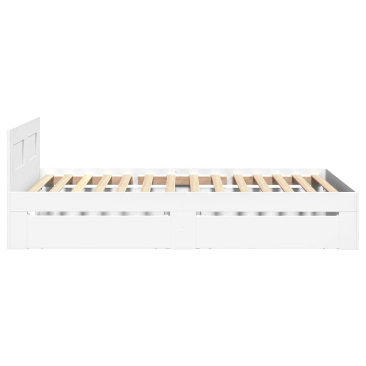 Sengeramme med hovedgærde uden madras Hvid 100x200 cm
