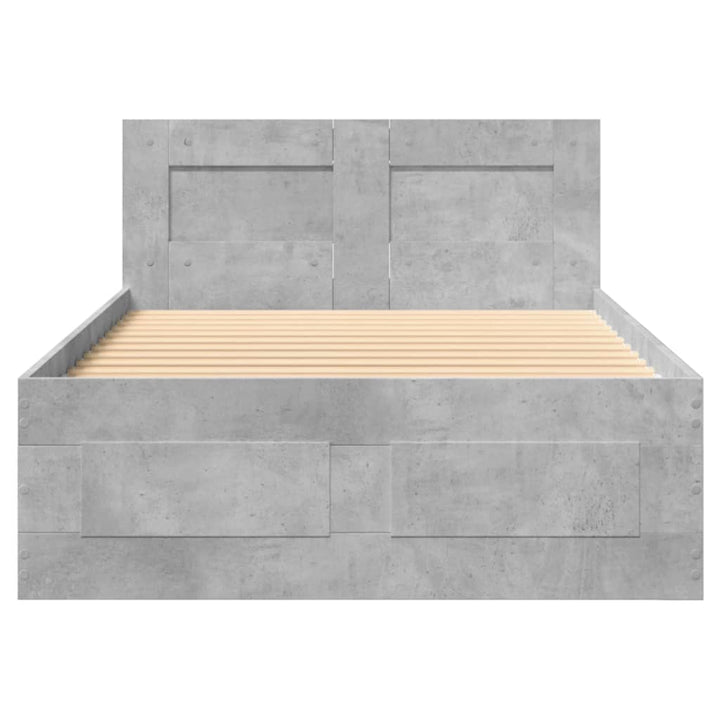sengeramme med sengegavl 90x200 cm konstrueret træ betongrå