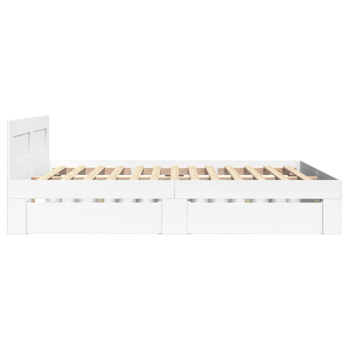 sengeramme med sengegavl 120x190 cm konstrueret træ hvid