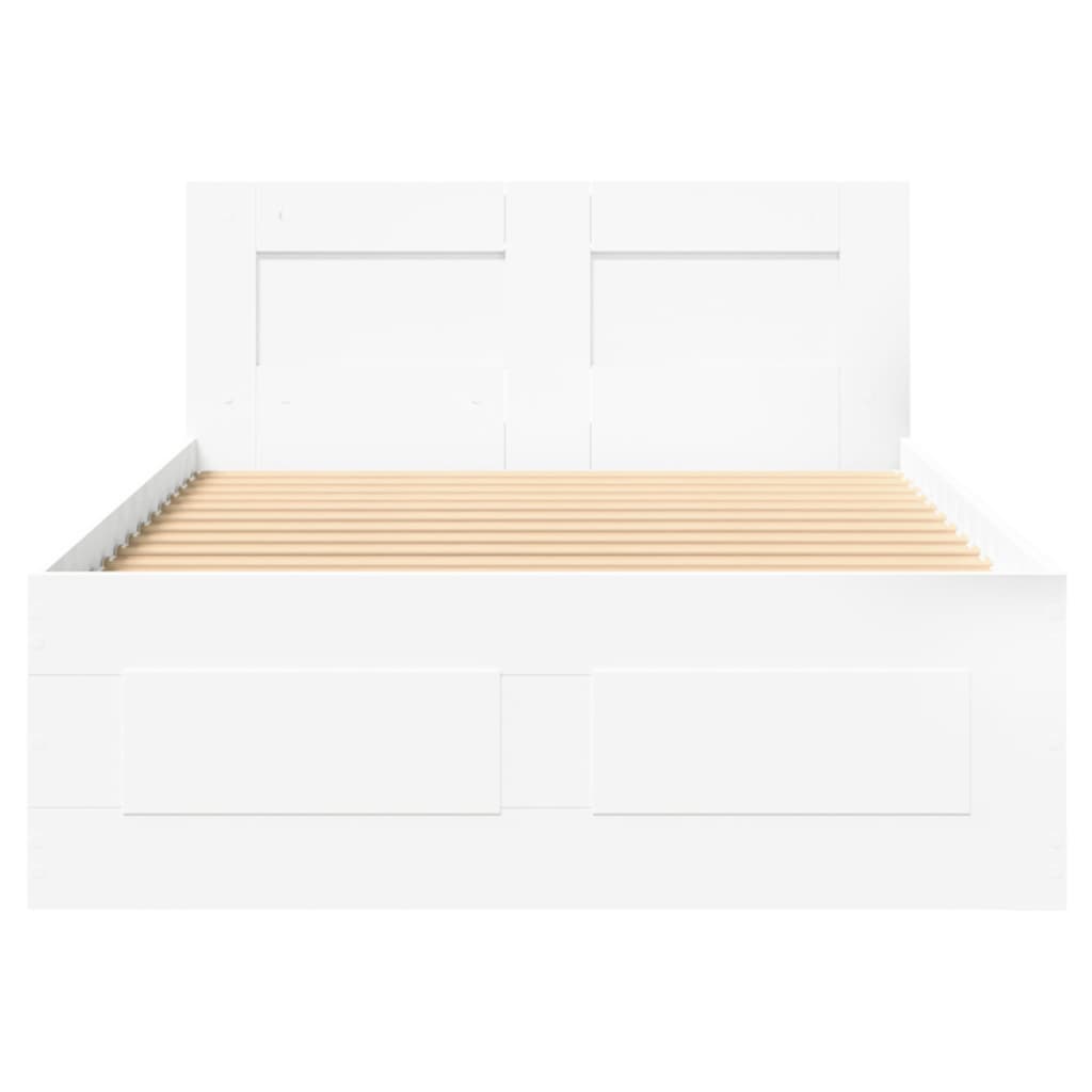 sengeramme med sengegavl 75x190 cm konstrueret træ hvid