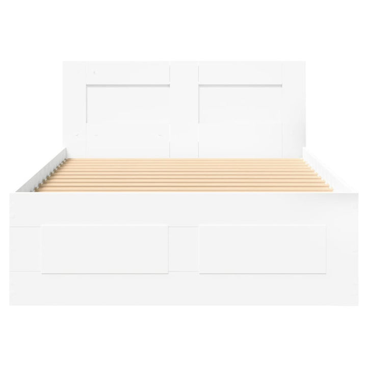 sengeramme med sengegavl 75x190 cm konstrueret træ hvid