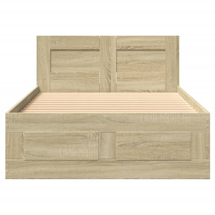 sengeramme med sengegavl 75x190 cm konstrueret træ sonoma-eg