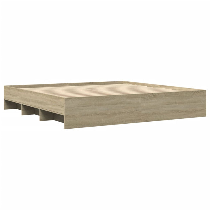 sengeramme uden madras 200x200 cm konstrueret træ sonoma-eg