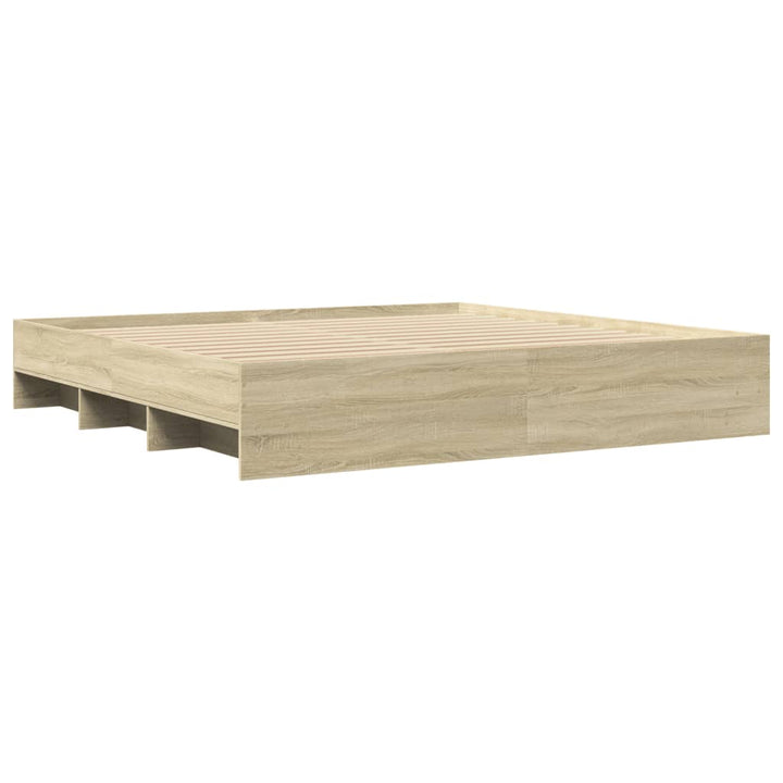 sengeramme uden madras 200x200 cm konstrueret træ sonoma-eg