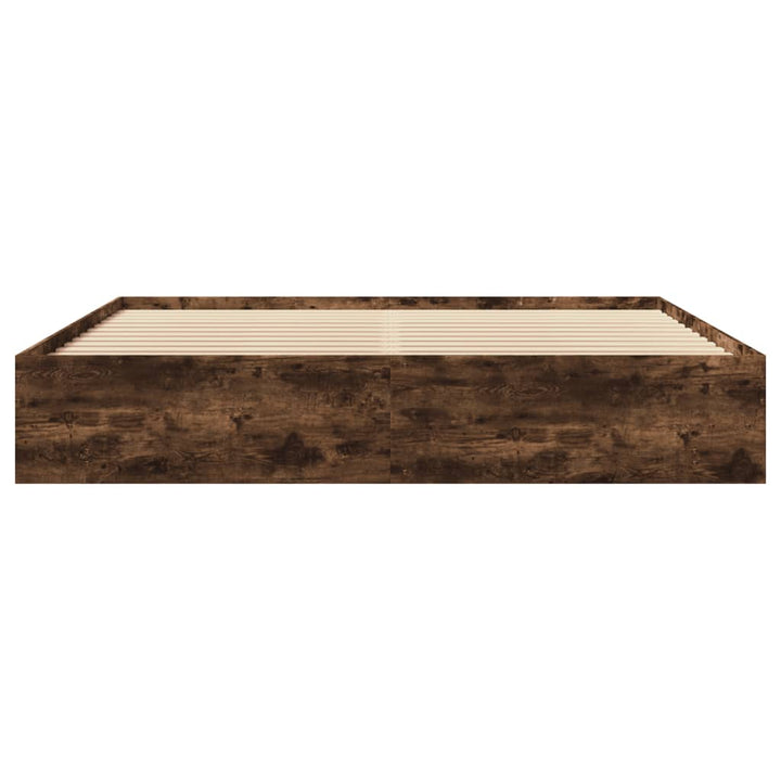 sengeramme uden madras 200x200 cm konstrueret træ røget eg