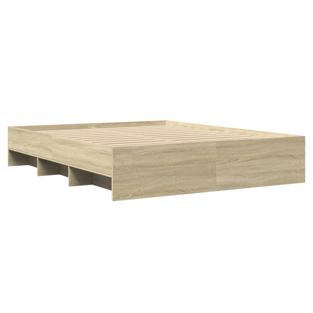 sengeramme 160x200 cm uden madras konstrueret træ sonoma-eg