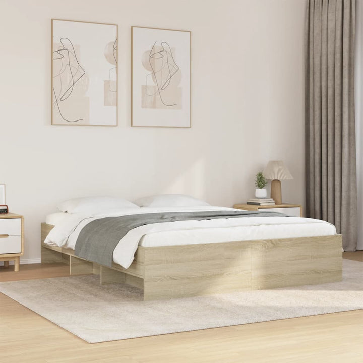 sengeramme 160x200 cm uden madras konstrueret træ sonoma-eg
