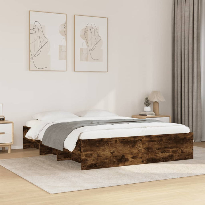 sengeramme uden madras 160x200 cm konstrueret træ røget eg