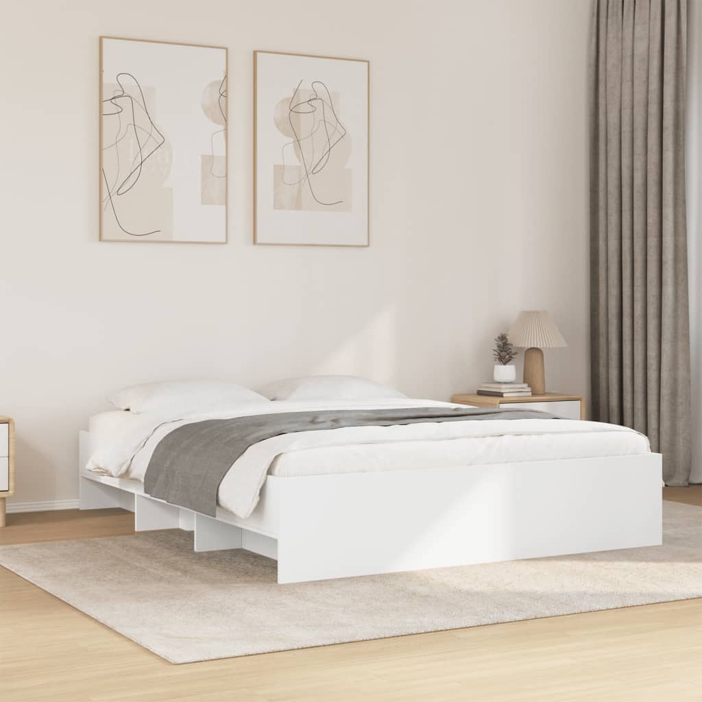 sengestel 150x200 cm konstrueret træ hvid