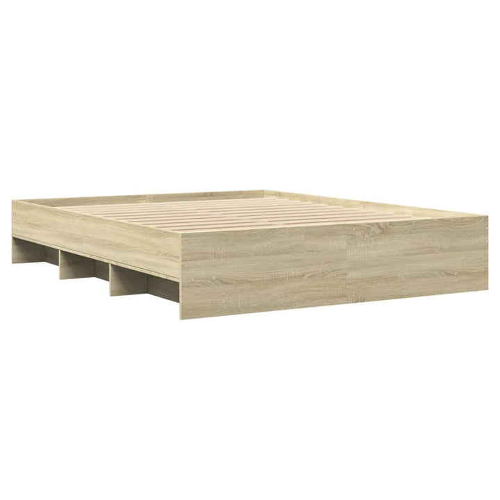 sengeramme 150x200 cm uden madras konstrueret træ sonoma-eg