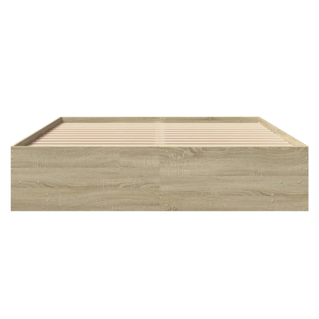 sengeramme 150x200 cm uden madras konstrueret træ sonoma-eg