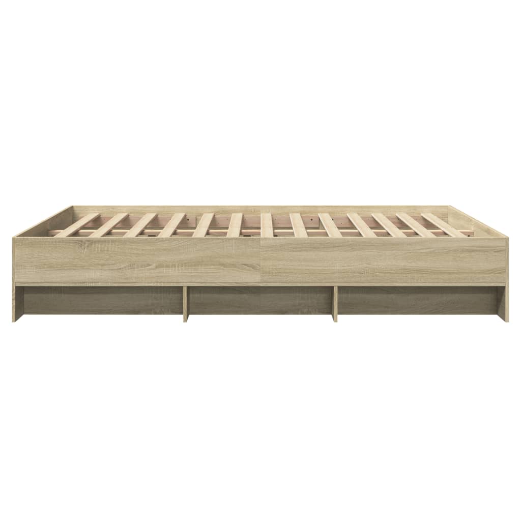 sengeramme 150x200 cm uden madras konstrueret træ sonoma-eg