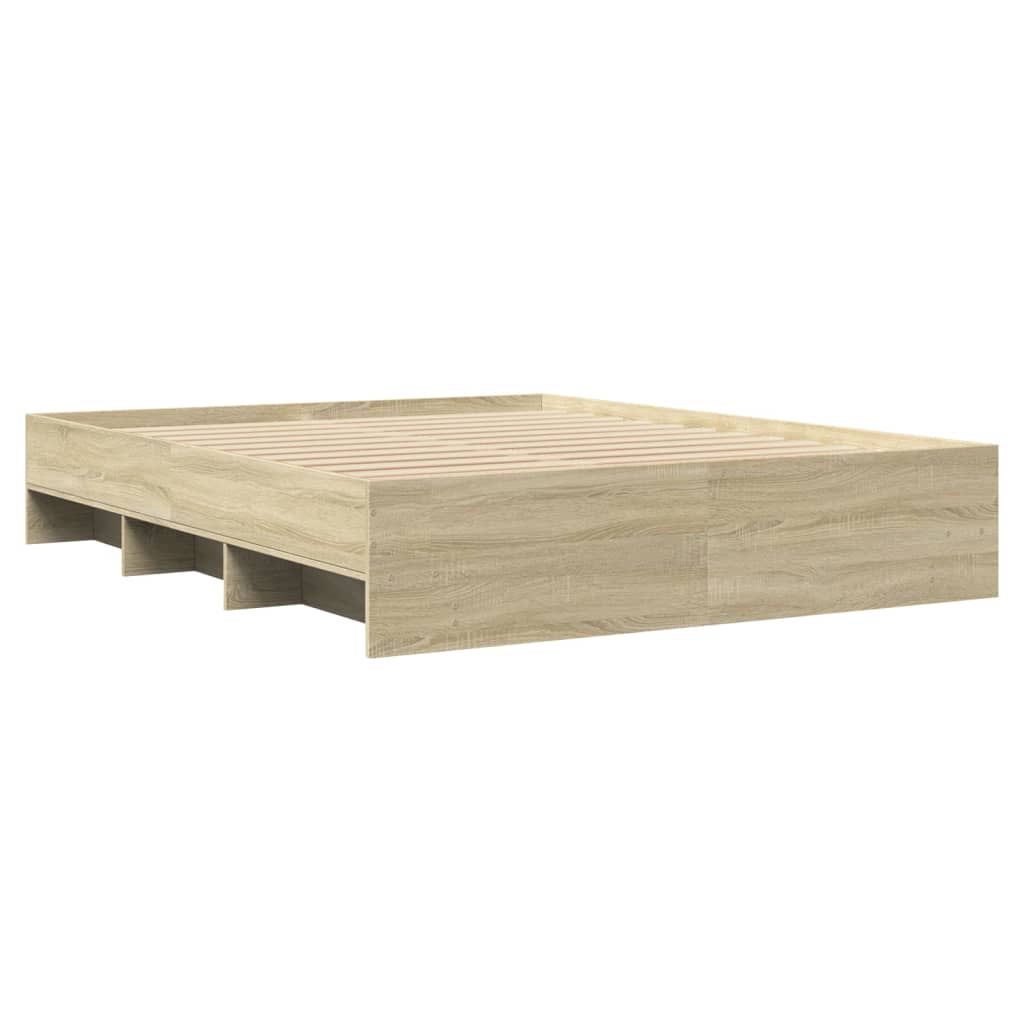 sengeramme 150x200 cm uden madras konstrueret træ sonoma-eg