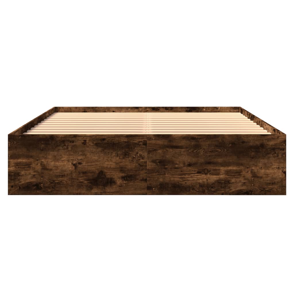 sengeramme 150x200 cm uden madras konstrueret træ røget eg