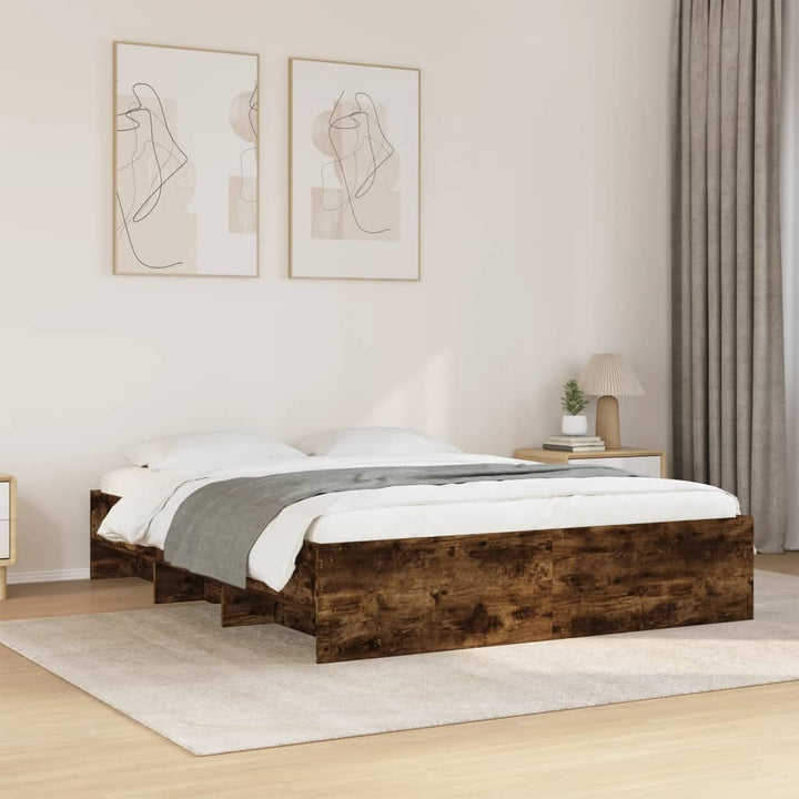 sengeramme 150x200 cm uden madras konstrueret træ røget eg