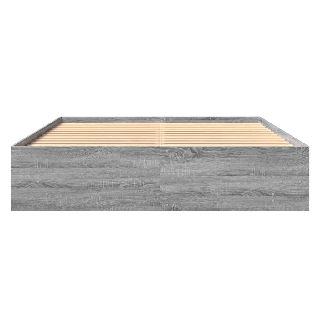 sengestel 150x200 cm konstrueret træ grå sonoma-eg