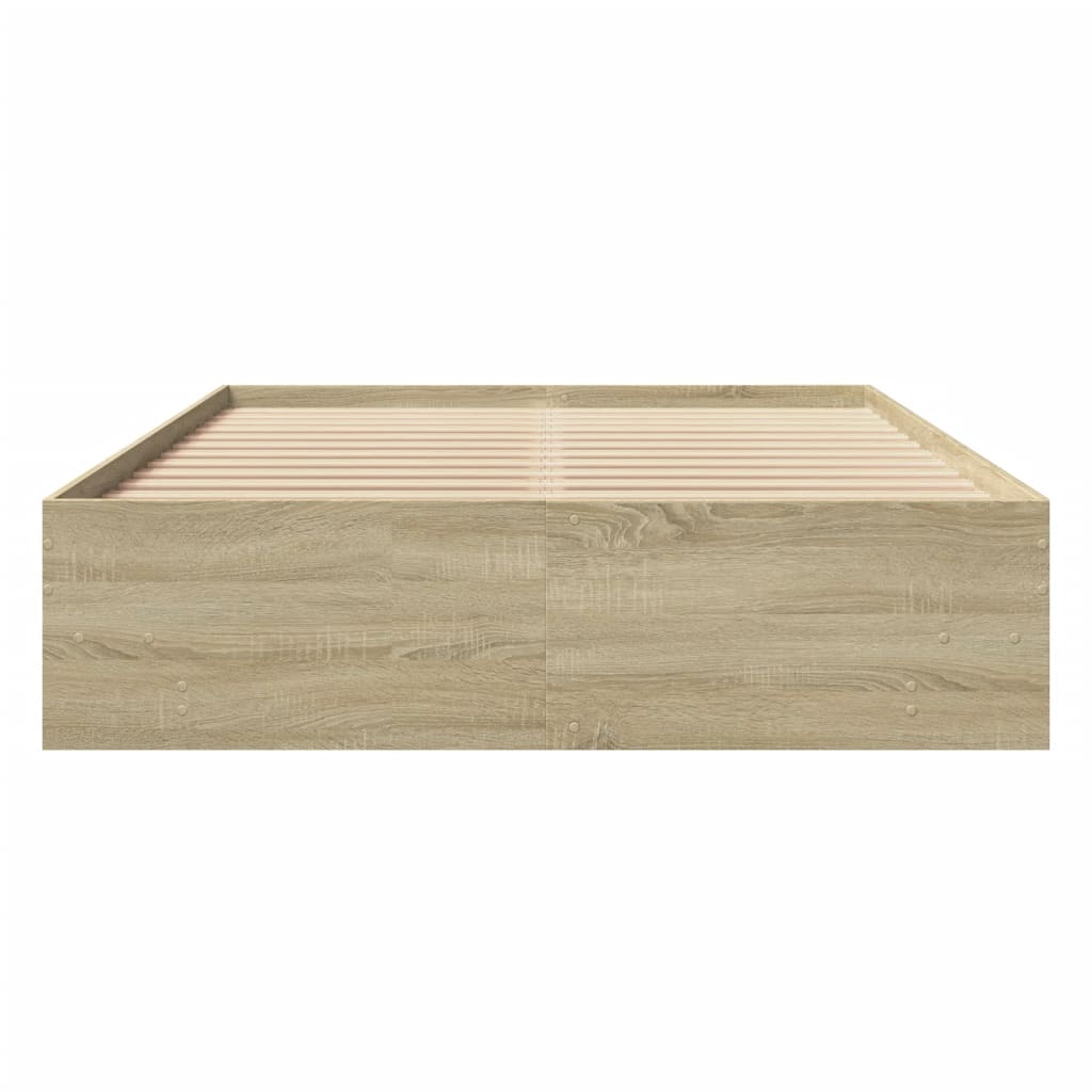 sengeramme 140x200 cm uden madras konstrueret træ sonoma-eg