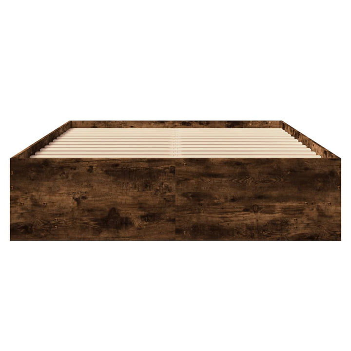 sengeramme 140x200 cm uden madras konstrueret træ røget eg