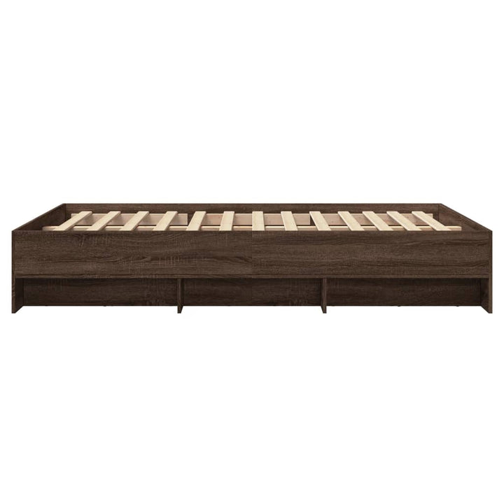 sengeramme 140x200 cm uden madras konstrueret træ brunt eg