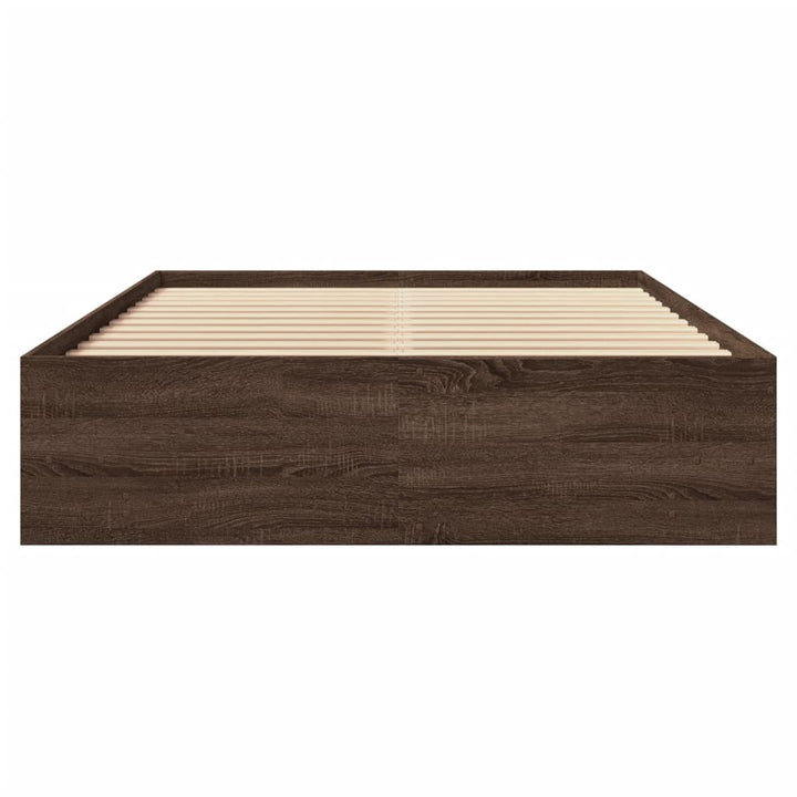 sengeramme 120x200 cm uden madras konstrueret træ brunt eg