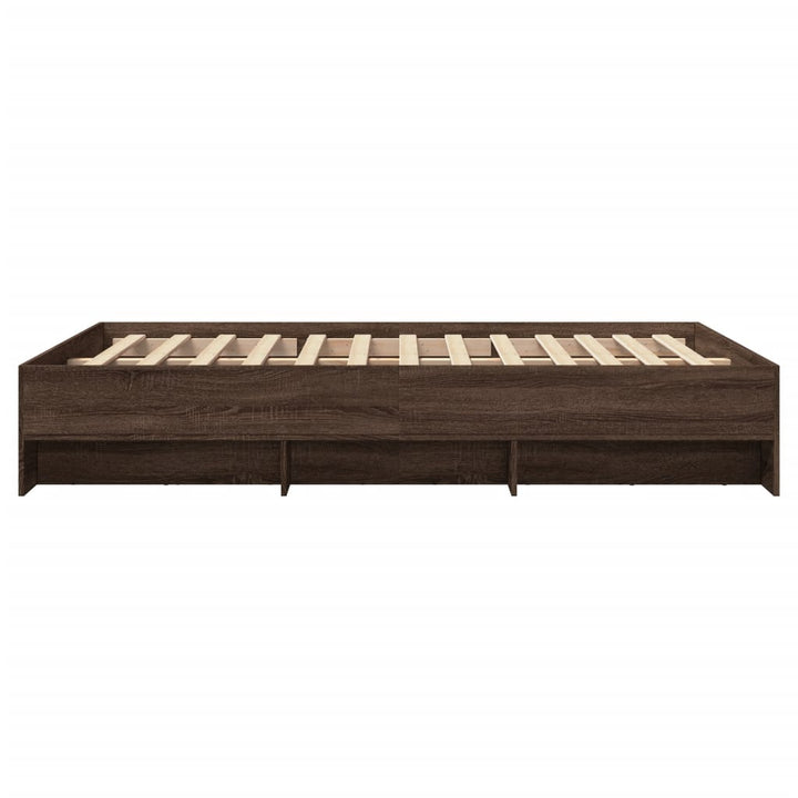 sengeramme 120x200 cm uden madras konstrueret træ brunt eg