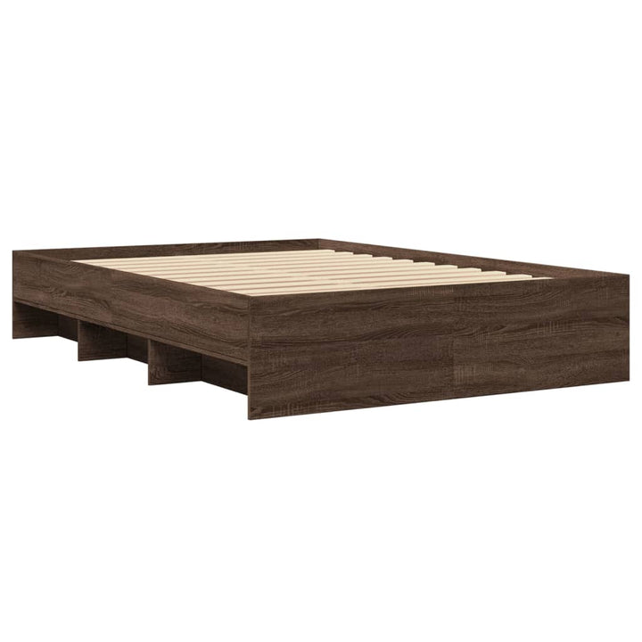 sengeramme 120x200 cm uden madras konstrueret træ brunt eg