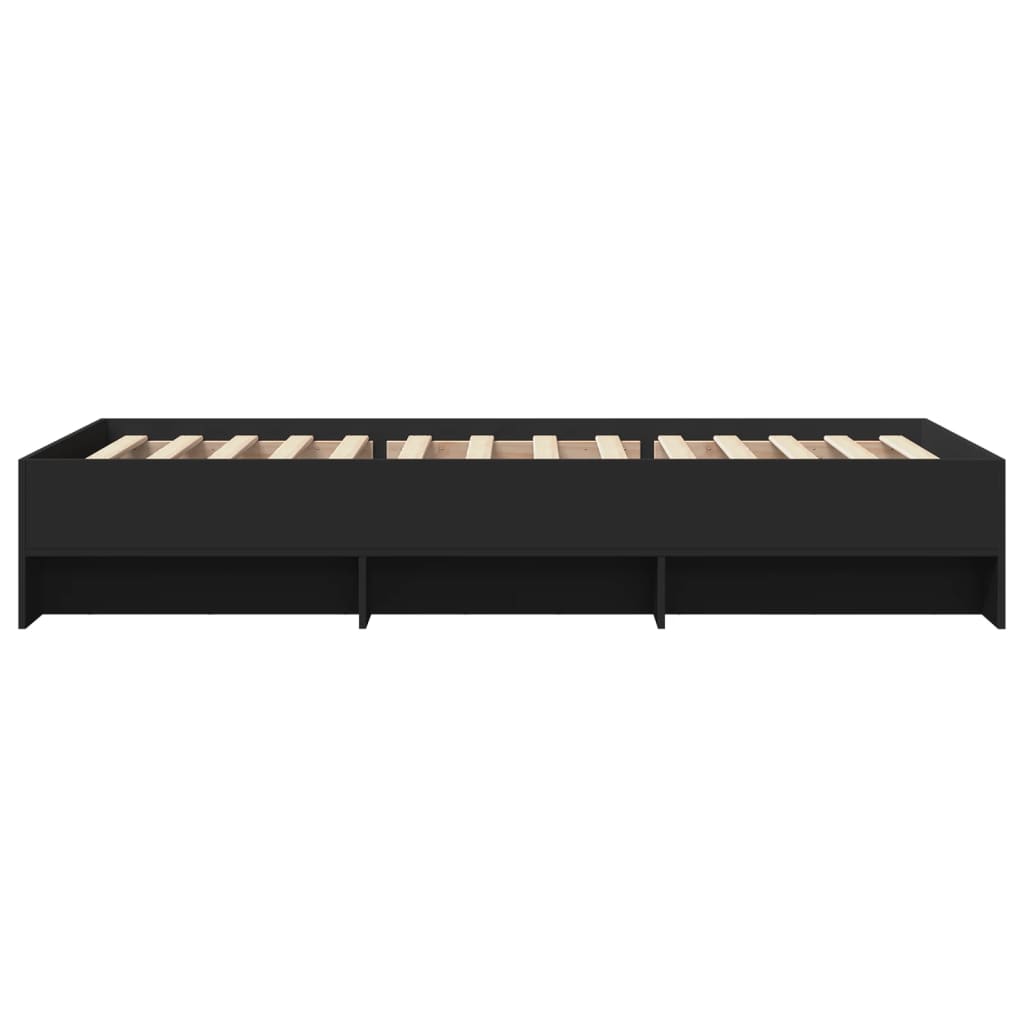 sengeramme 100x200 cm konstrueret træ sort