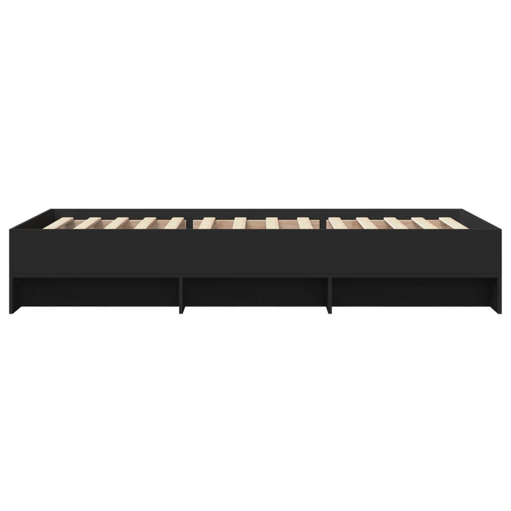 sengeramme 100x200 cm konstrueret træ sort