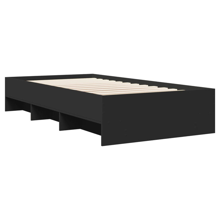 sengeramme 100x200 cm konstrueret træ sort