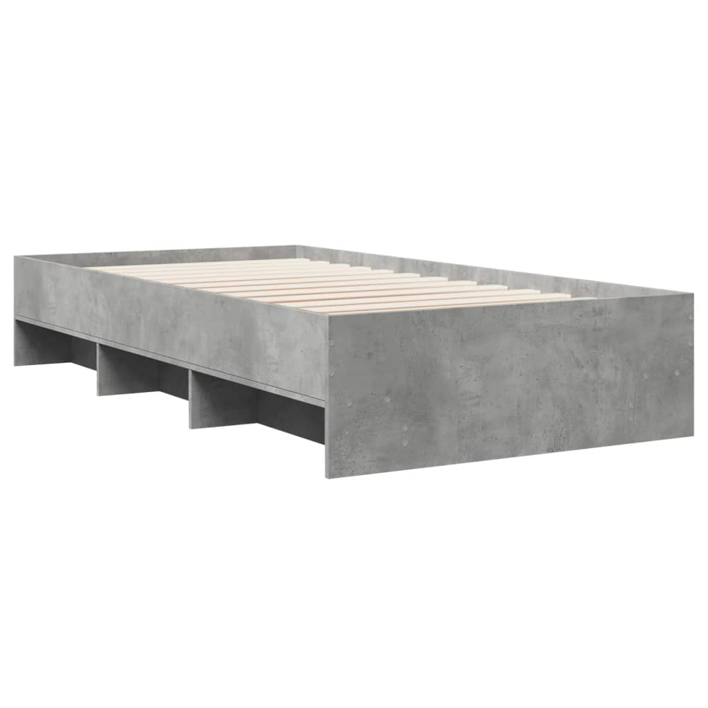 sengeramme 100x200 cm konstrueret træ betongrå