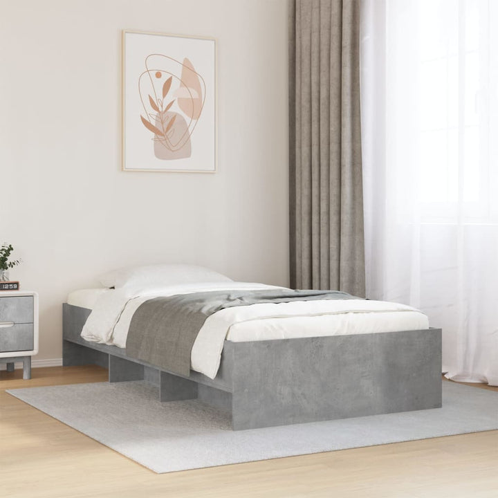 sengeramme 100x200 cm konstrueret træ betongrå