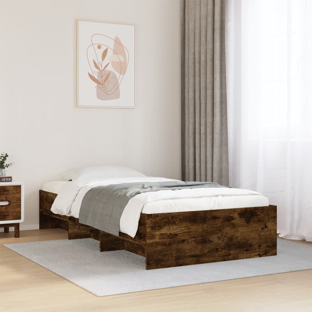 sengeramme 100x200 cm uden madras konstrueret træ røget eg