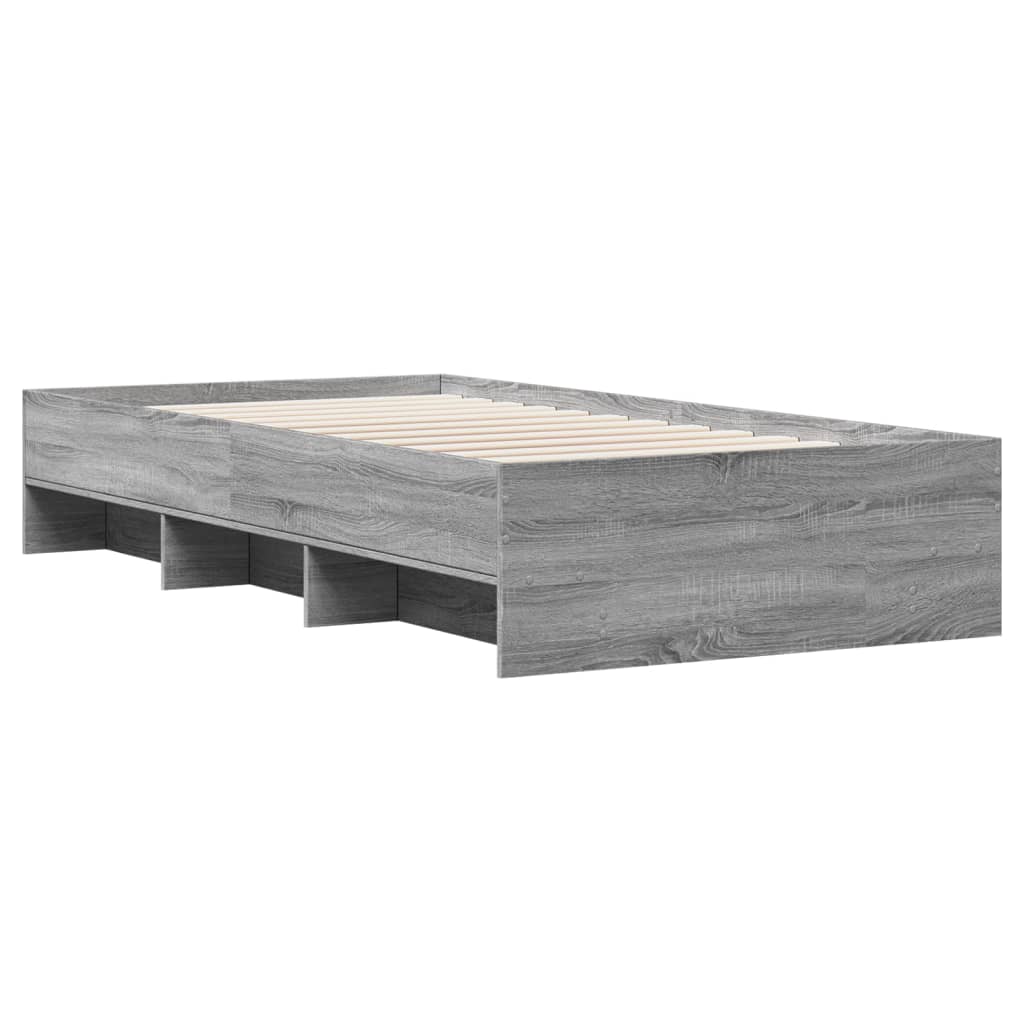 sengeramme 100x200 cm konstrueret træ grå sonoma-eg