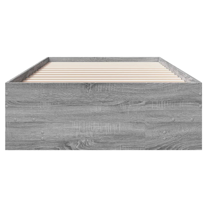 sengeramme 100x200 cm konstrueret træ grå sonoma-eg
