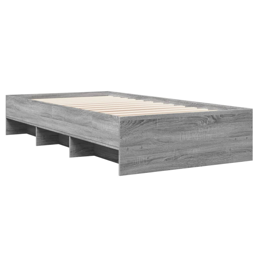 sengeramme 100x200 cm konstrueret træ grå sonoma-eg