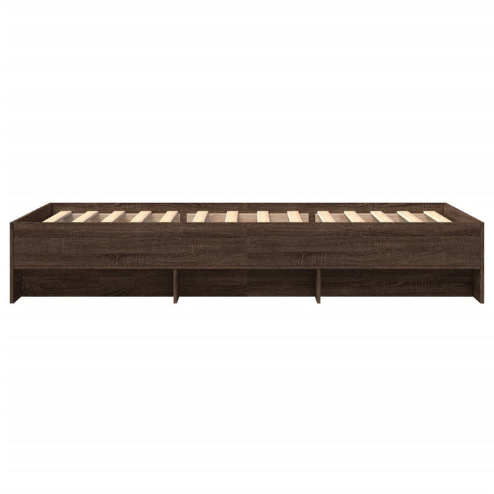 sengeramme 100x200 cm uden madras konstrueret træ brunt eg